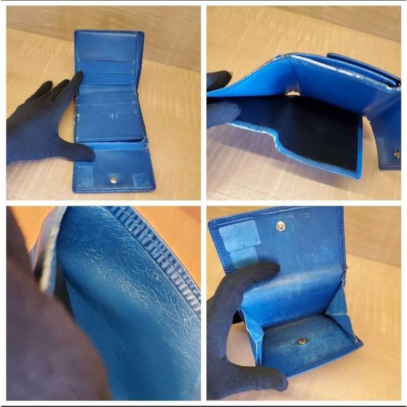 Louis Vuitton Blue Textured Leather Wallet - Picture 3 of 6